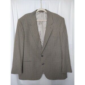 Pierre Cardin Blazer Jacket No Size Tag Measures Like 42R Brown Hounds Tooth